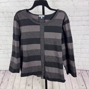 Habitat Clothes To Live In Black and Gray Asymmetrical Hemline Top Size XL